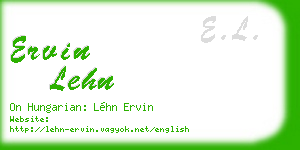 ervin lehn business card