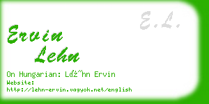 ervin lehn business card